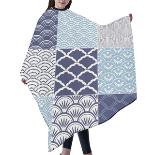 Personality  Japanese Seamless Ocean Wave Pattern Hair Cutting Cape