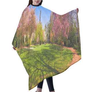 Personality  Spring Park Landscape. Panoramic View Of A Park Hair Cutting Cape