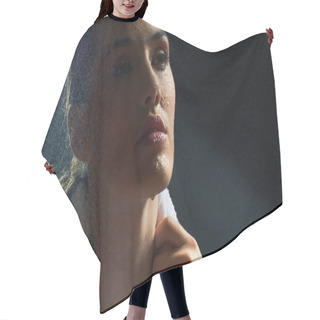 Personality  Girl In Sport Hair Cutting Cape