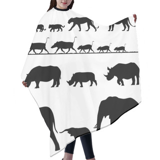 Personality  African Animals, Vector Silhouettes Hair Cutting Cape