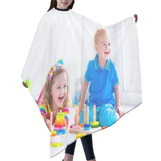 Personality  Cjildren Playing With Wooden Toys Hair Cutting Cape