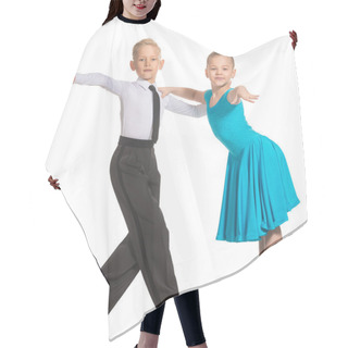 Personality  Sports Ballroom Dancing. Couple Of Dancers, Boy And Girl In Costumes For Ballroom Dancing. Isolat Hair Cutting Cape