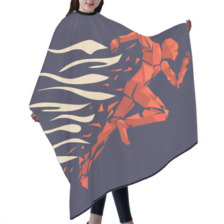 Personality  Fire Running Man Hair Cutting Cape
