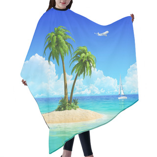 Personality  Concept For Travel, Vacation, Trip, Holidays, Resort, And Rest. Hair Cutting Cape