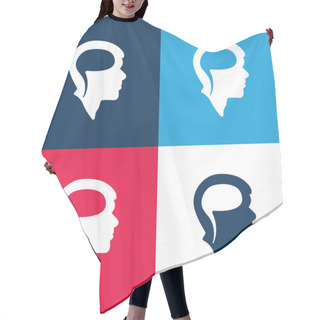 Personality  Brain On Head Blue And Red Four Color Minimal Icon Set Hair Cutting Cape