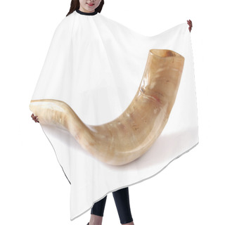 Personality  Shofar (horn) Isolated On White.  Rosh Hashanah (jewish Holiday) Concept . Traditional Holiday Symbol. Hair Cutting Cape