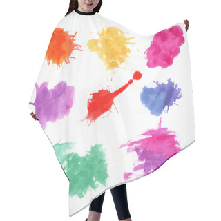 Personality  Set Of Color Vector Splashes Hair Cutting Cape