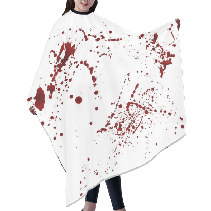 Personality  Realistic Bloody Splatters. Red Drop And Blob Of Blood. Bloodstains. Vector Illustration Isolated On White Background. Hair Cutting Cape