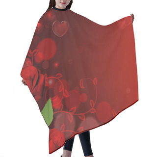 Personality  Red Valentines Day Roses Background Hair Cutting Cape