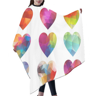 Personality  Colorful Hearts With Geometric Pattern, Vector Hair Cutting Cape