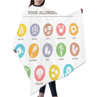 Personality  Food Allergen Icons Set Hair Cutting Cape