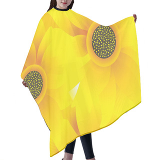 Personality  Closeup View Of Sunflowers, Vector Hair Cutting Cape