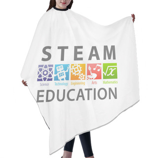 Personality  STEAM STEM Education Concept Logo. Science Technology Engineering Arts Mathematics Hair Cutting Cape