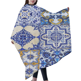 Personality  Detail Of Old Traditional Ornate Portuguese Decorative Azulejo Tiles Hair Cutting Cape