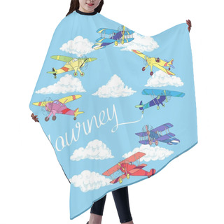 Personality  Background With Colored Airplanes Hair Cutting Cape