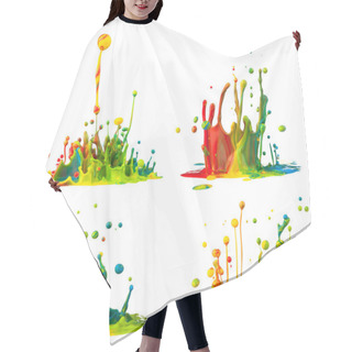 Personality  Colorful Paint Splashing Hair Cutting Cape