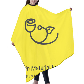 Personality  Bell Flower With Leaf Outline Minimal Bright Yellow Material Icon Hair Cutting Cape
