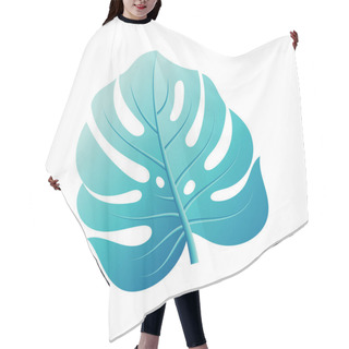 Personality  Vector Monochromatic Tropical Leave On White Background Hair Cutting Cape