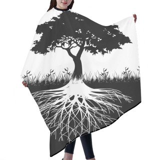 Personality  Tree Roots Silhouette Hair Cutting Cape