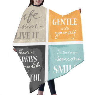 Personality  4 Hand Written Inspirational  Words Hair Cutting Cape