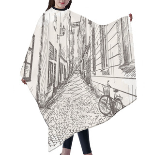Personality  Hand Drawn Street Old Town Gamla Stan In Stockholm Hair Cutting Cape