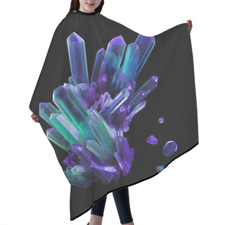 Personality  Blue Violet Crystals, Geological Shapes, 3d Object Isolated On B Hair Cutting Cape