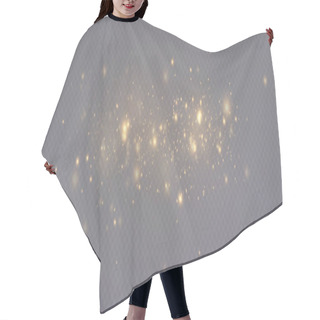 Personality  Christmas Light Effect, Sparkling Magic Dust Particles.a Trail Of Golden Particles. A Trail Of Stardust. Space Sparkling.  Hair Cutting Cape