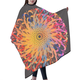 Personality  Ethnic Floral Colorful Tribal Circle Mandala. Abstract Geometry Circle. Hair Cutting Cape