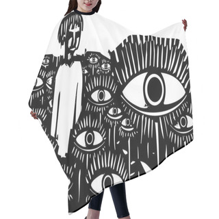 Personality  Field Of Eyes Hair Cutting Cape