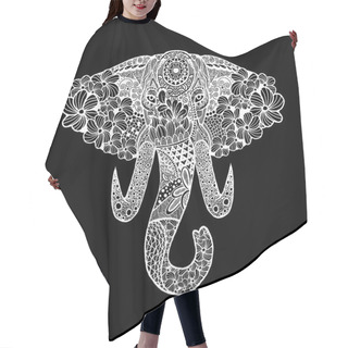 Personality  The Stylized Head Of An Elephant,Hand Drawn Lace Hair Cutting Cape