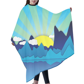 Personality  Mountain Sunrise Background Vector Illustration   Hair Cutting Cape