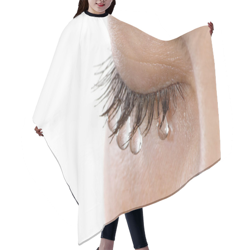 Personality  Woman tears hair cutting cape