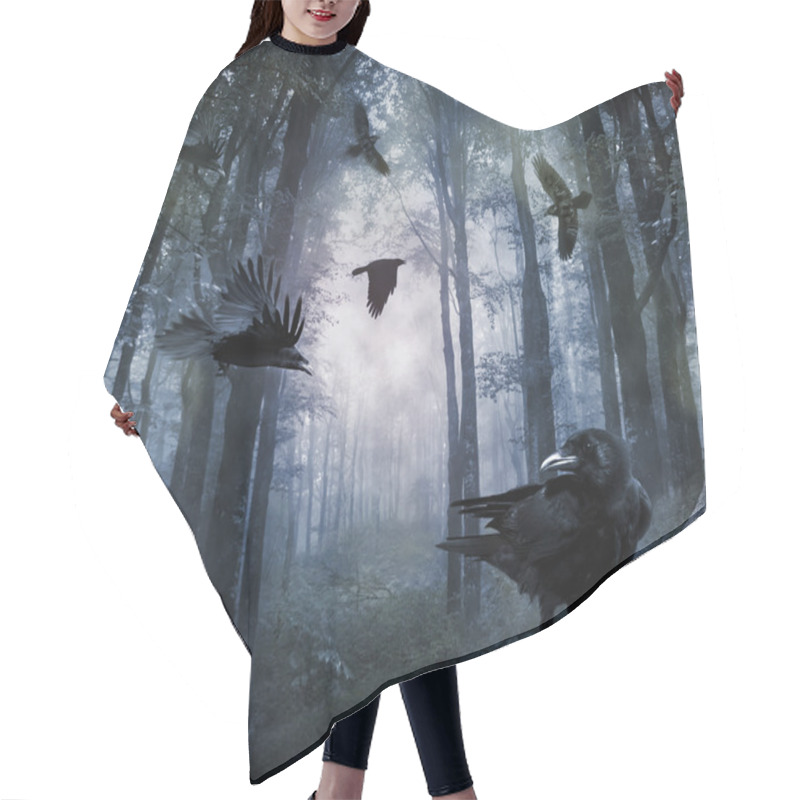 Personality  Crows in the forest hair cutting cape