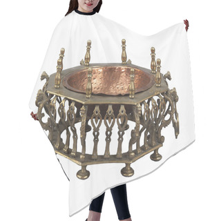 Personality  Brazier At Hands Of Brass And Copper Of 17TH-century Scribes Used To Warm The Hands, Isolated On White Background Hair Cutting Cape