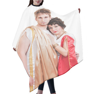 Personality  Couple In Greek Style Hair Cutting Cape