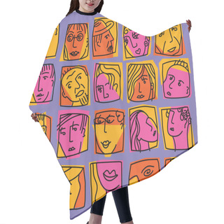 Personality  Set Of Faces Hair Cutting Cape