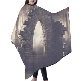 Personality  Ruined Wall In The Woods Hair Cutting Cape
