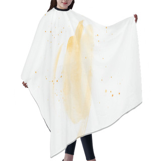 Personality  Orange Watercolor Strokes With Splatters On White Paper Hair Cutting Cape