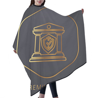 Personality  Banking Golden Line Premium Logo Or Icon Hair Cutting Cape