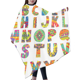 Personality  Colorful Alphabet With Ethnic Motifs Hair Cutting Cape