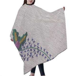 Personality  Embroidered Flower On Old Canvas Background Hair Cutting Cape
