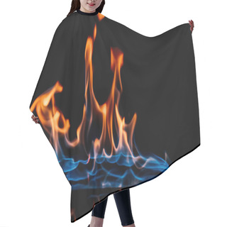 Personality  Close Up View Of Burning Orange And Blue Flame On Black Background Hair Cutting Cape