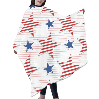 Personality  Seamless Pattern Of Stars On White Background.4th July. Stars And Stripes Wallpaper Hair Cutting Cape