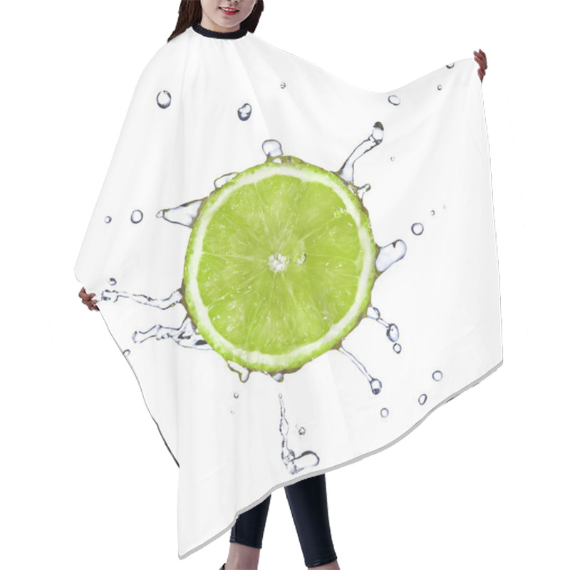 Personality  Slice Of Lime With Water Drops Hair Cutting Cape