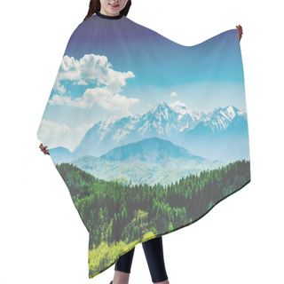 Personality  Carpathian Mountains Landscape With Blue Sky In Summer Hair Cutting Cape