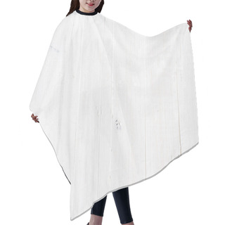 Personality  A Clean White Wooden For Background Concept. Hair Cutting Cape