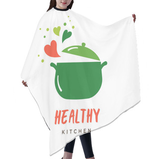 Personality  Food Love, Cooking Logo And Branding. Healthy, Vegan And Vegetarian Food Concept Design Hair Cutting Cape