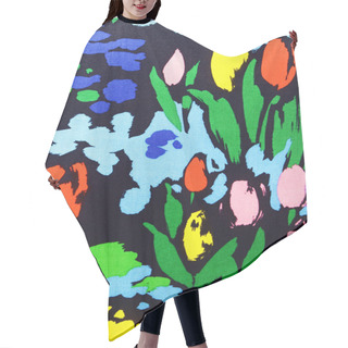 Personality  Pattern Of A Bright Colorful  Floral  Fabric In Kitsch Stile.   Hair Cutting Cape