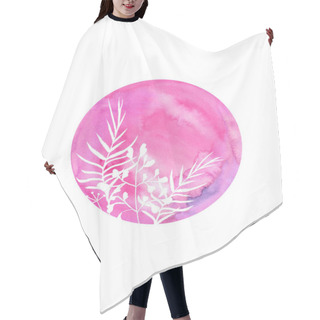 Personality  Watercolor Pink Circle Spot With Doodle White Leaf Hair Cutting Cape