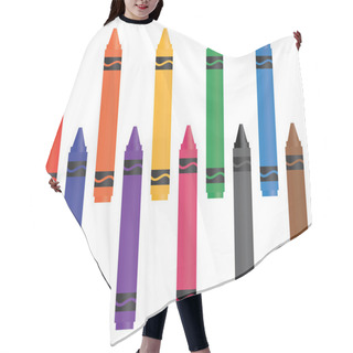 Personality  Vector Illustration Of Crayons In A Variety Of Colors Hair Cutting Cape